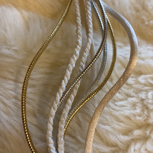 Vtg 80s necklace Artisan metallic gold pottery sculpture pendant choker - Picture 7 of 10